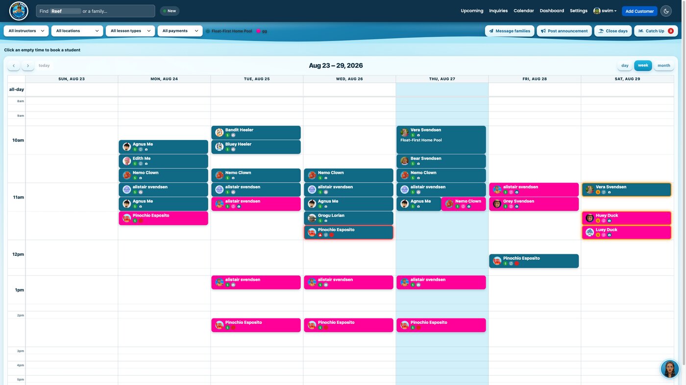 Swim calendar